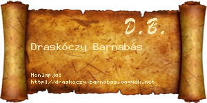 Draskóczy Barnabás névjegykártya