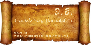 Draskóczy Barnabás névjegykártya