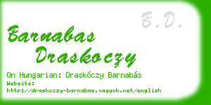 barnabas draskoczy business card