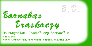 barnabas draskoczy business card